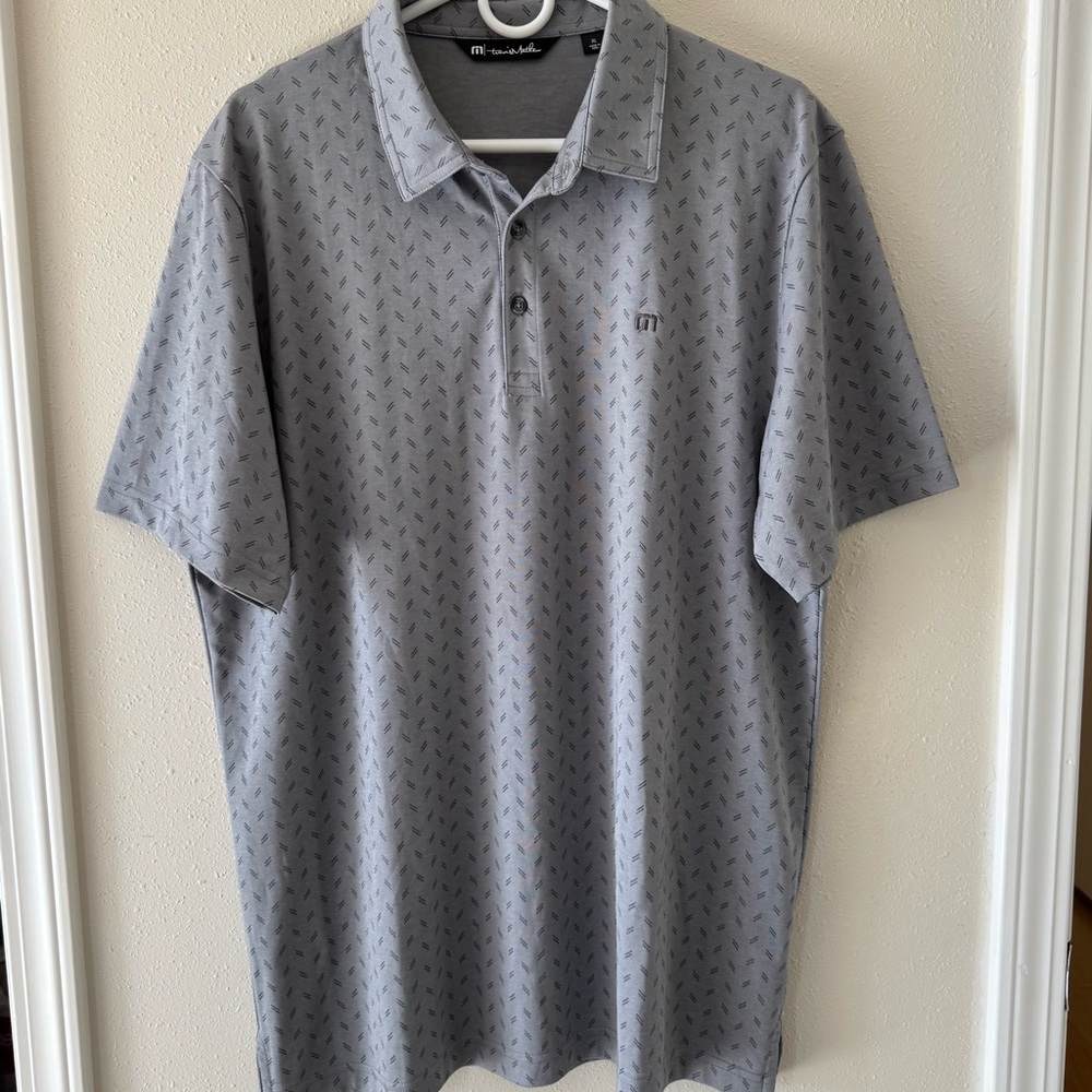 Travis Mathew Men’s XL Gray Short-Sleeve Performance Golf Polo Shirt